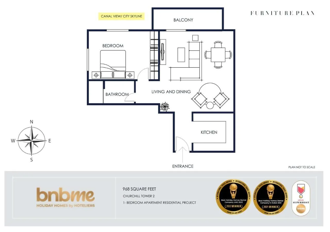 Bnbme - Churchill Tower Apartment Dubai